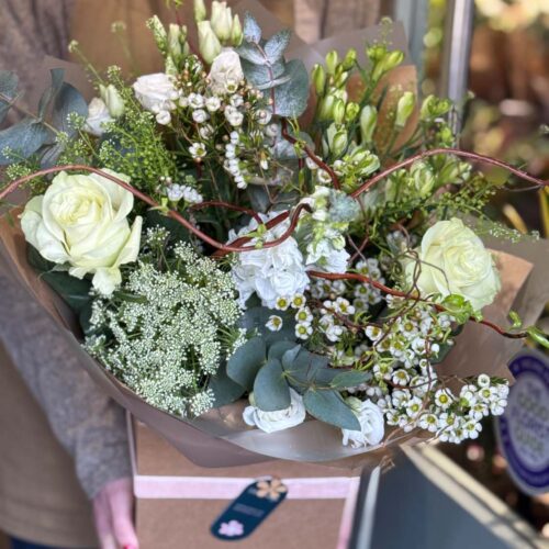 DK Hand Tied Bouquet - Classic White